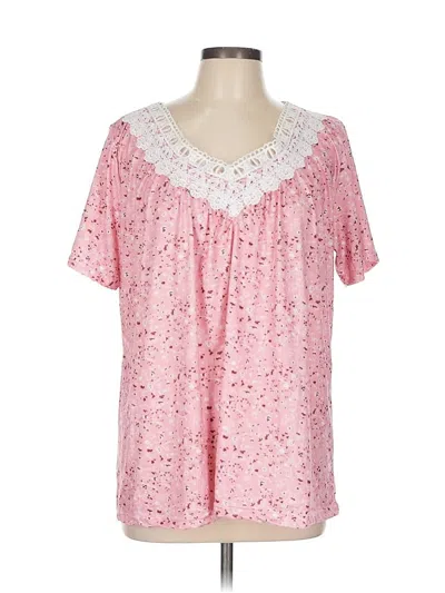 Pre-owned Unbranded Short Sleeve Blouse In Pink