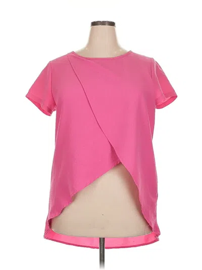 Pre-owned Unbranded Short Sleeve Blouse In Pink