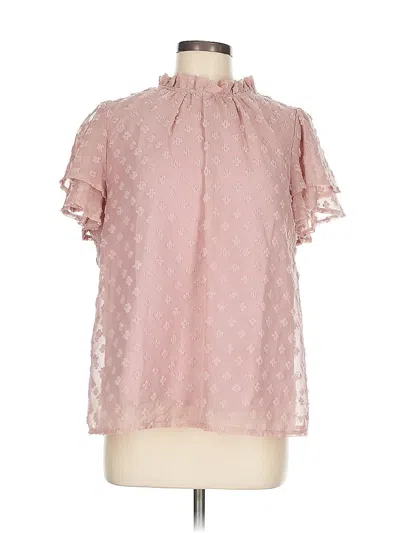 Pre-owned Unbranded Short Sleeve Blouse In Pink