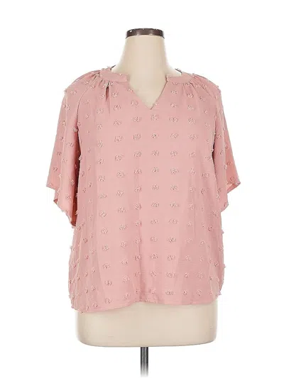 Pre-owned Unbranded Short Sleeve Blouse In Pink