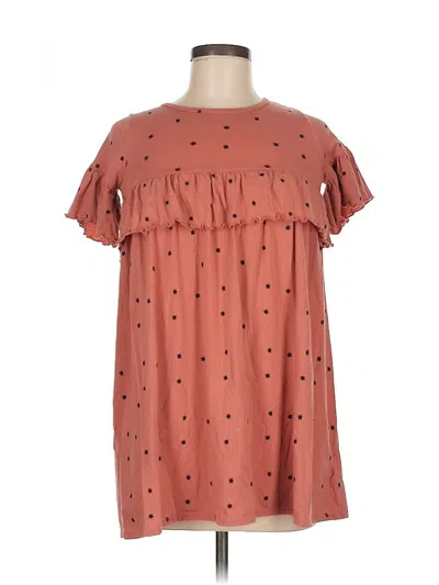 Pre-owned Unbranded Short Sleeve Blouse In Pink
