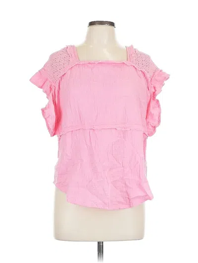 Pre-owned Unbranded Short Sleeve Blouse In Pink