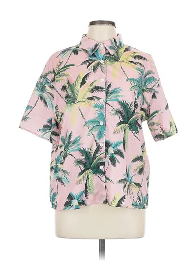 Pre-owned Unbranded Short Sleeve Blouse In Pink