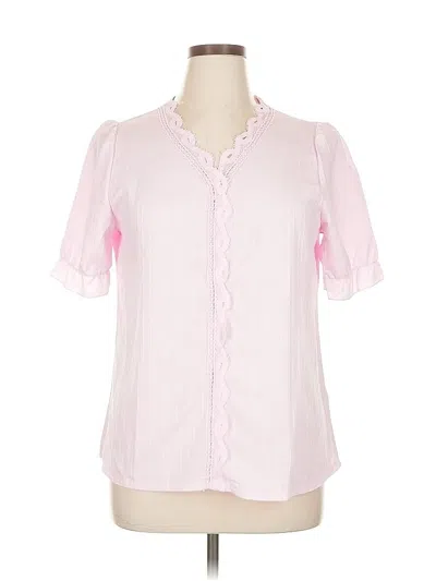 Pre-owned Unbranded Short Sleeve Blouse In Pink