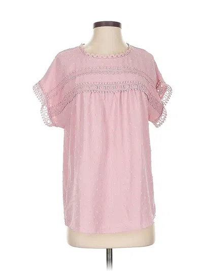 Pre-owned Unbranded Short Sleeve Blouse In Pink