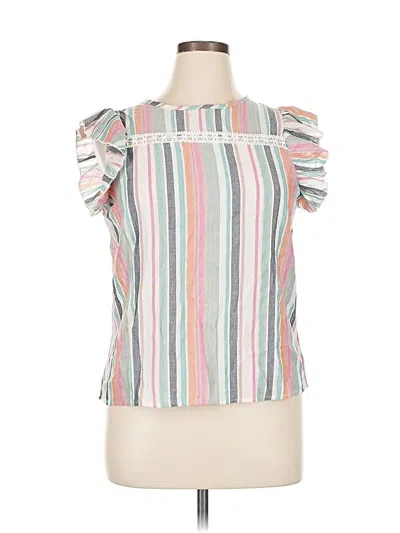 Pre-owned Unbranded Short Sleeve Blouse In Pink