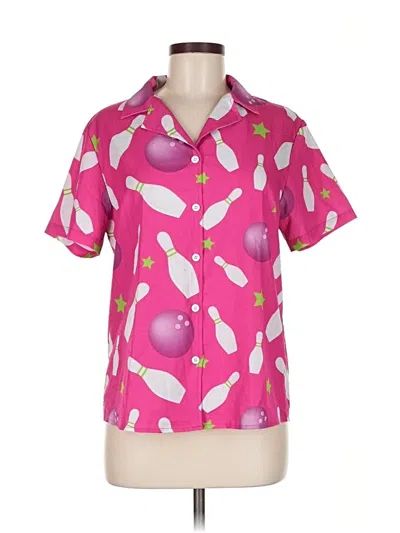 Pre-owned Unbranded Short Sleeve Blouse In Pink