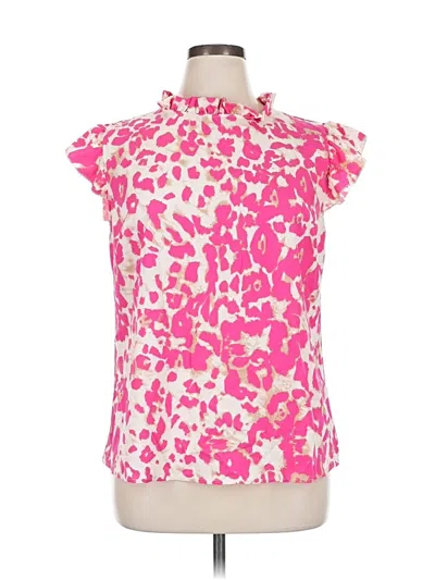 Pre-owned Unbranded Short Sleeve Blouse In Pink