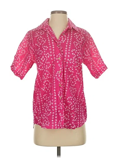 Pre-owned Unbranded Short Sleeve Blouse In Pink