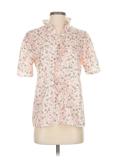Pre-owned Unbranded Short Sleeve Blouse In Pink