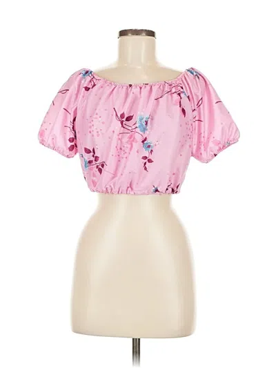 Pre-owned Unbranded Short Sleeve Blouse In Pink