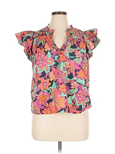 Pre-owned Unbranded Short Sleeve Blouse In Pink
