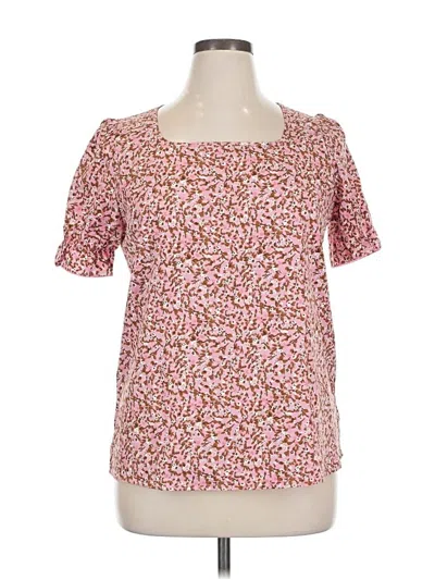 Pre-owned Unbranded Short Sleeve Blouse In Pink