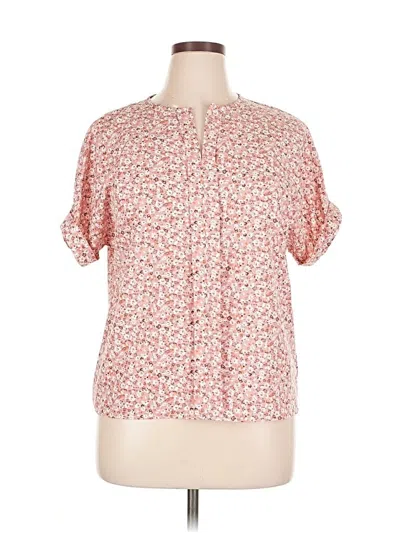Pre-owned Unbranded Short Sleeve Blouse In Pink