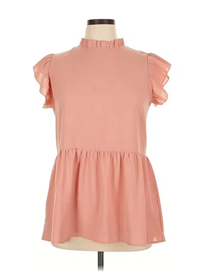 Pre-owned Unbranded Short Sleeve Blouse In Pink