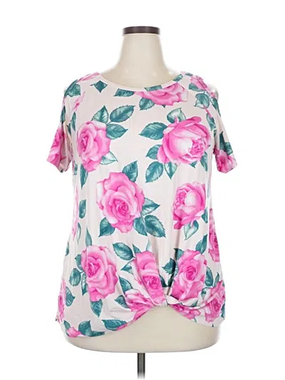 Pre-owned Unbranded Short Sleeve Blouse In Pink