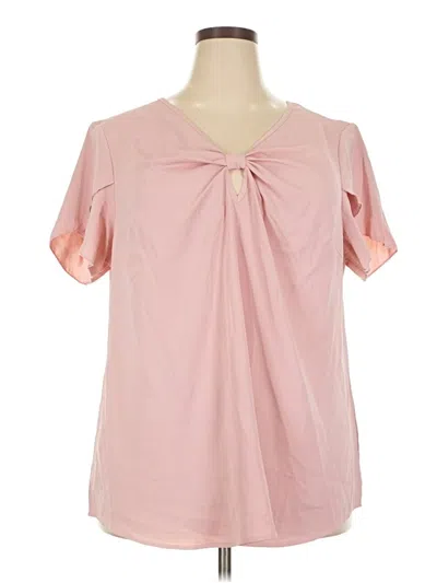 Pre-owned Unbranded Short Sleeve Blouse In Pink