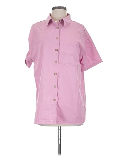 Pre-owned Unbranded Short Sleeve Blouse In Pink