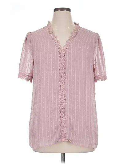 Pre-owned Unbranded Short Sleeve Blouse In Pink