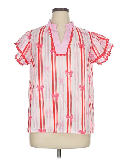Pre-owned Unbranded Short Sleeve Blouse In Pink