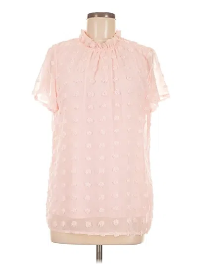 Pre-owned Unbranded Short Sleeve Blouse In Pink