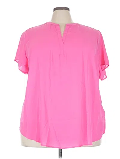 Pre-owned Unbranded Short Sleeve Blouse In Pink