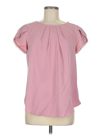 Pre-owned Unbranded Short Sleeve Blouse In Pink