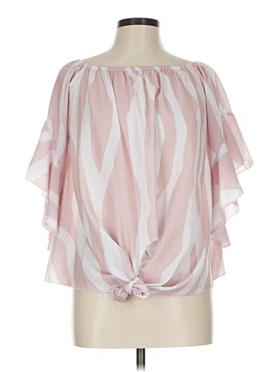 Pre-owned Unbranded Short Sleeve Blouse In Pink