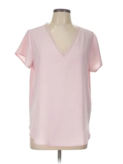Pre-owned Unbranded Short Sleeve Blouse In Pink
