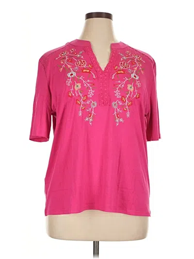 Pre-owned Unbranded Short Sleeve Blouse In Pink