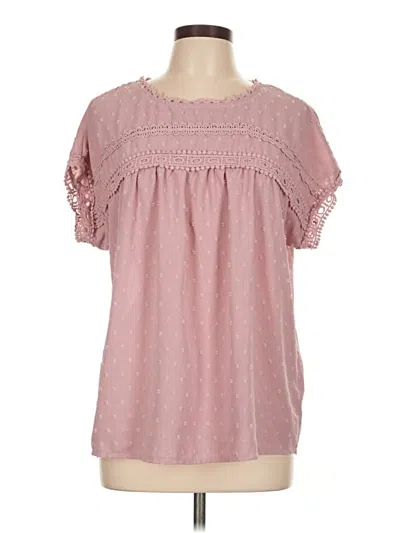 Pre-owned Unbranded Short Sleeve Blouse In Pink