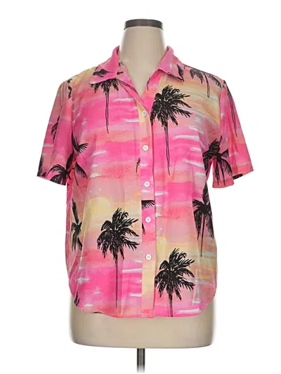 Pre-owned Unbranded Short Sleeve Blouse In Pink