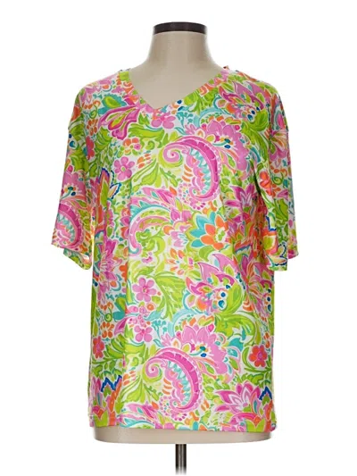 Pre-owned Unbranded Short Sleeve Blouse In Pink