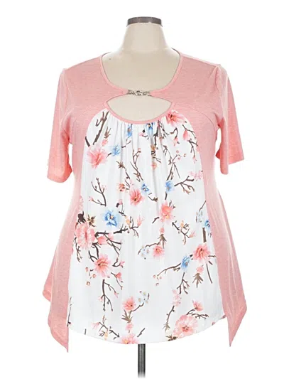 Pre-owned Unbranded Short Sleeve Blouse In Pink