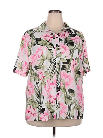 Pre-owned Unbranded Short Sleeve Blouse In Pink