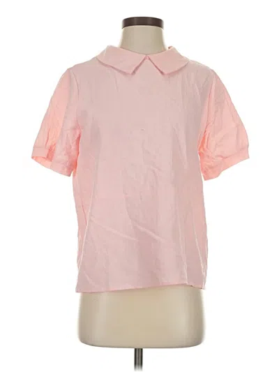 Pre-owned Unbranded Short Sleeve Blouse In Pink