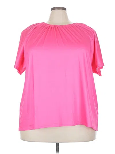 Pre-owned Unbranded Short Sleeve Blouse In Pink