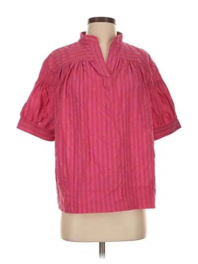 Pre-owned Unbranded Short Sleeve Blouse In Pink