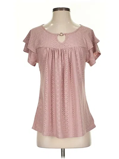 Pre-owned Unbranded Short Sleeve Blouse In Pink
