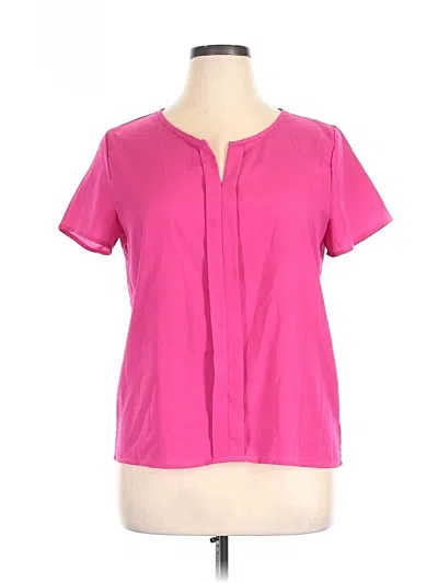 Pre-owned Unbranded Short Sleeve Blouse In Pink