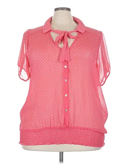 Pre-owned Unbranded Short Sleeve Blouse In Pink