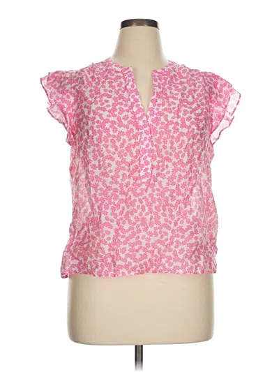 Pre-owned Unbranded Short Sleeve Blouse In Pink