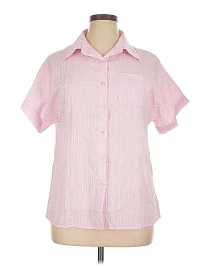Pre-owned Unbranded Short Sleeve Blouse In Pink