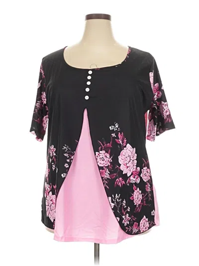 Pre-owned Unbranded Short Sleeve Blouse In Pink