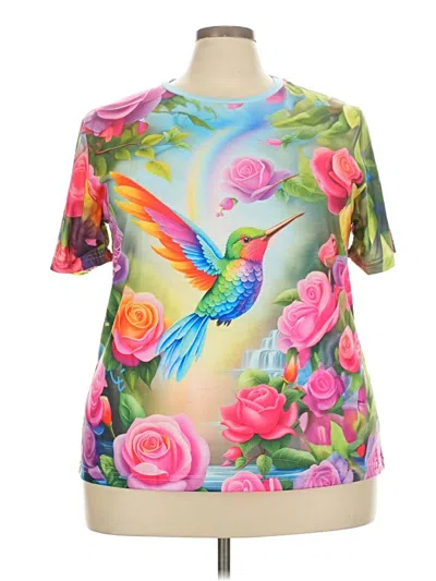Pre-owned Unbranded Short Sleeve Blouse In Pink