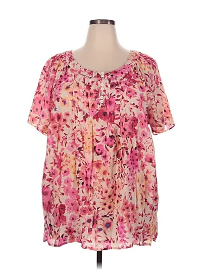Pre-owned Unbranded Short Sleeve Blouse In Pink