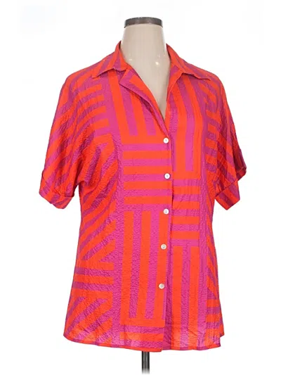 Pre-owned Unbranded Short Sleeve Blouse In Pink