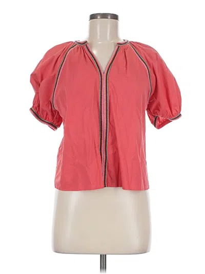 Pre-owned Unbranded Short Sleeve Blouse In Pink