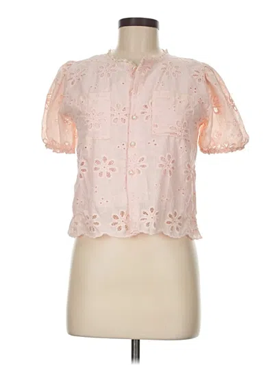 Pre-owned Unbranded Short Sleeve Blouse In Pink