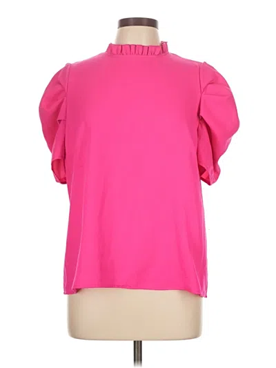 Pre-owned Unbranded Short Sleeve Blouse In Pink
